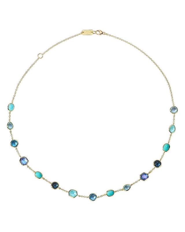 Ippolita 18K Yellow Gold Rock Candy Multi Blue Stone Waterfall Collar Necklace, 18 Product Image