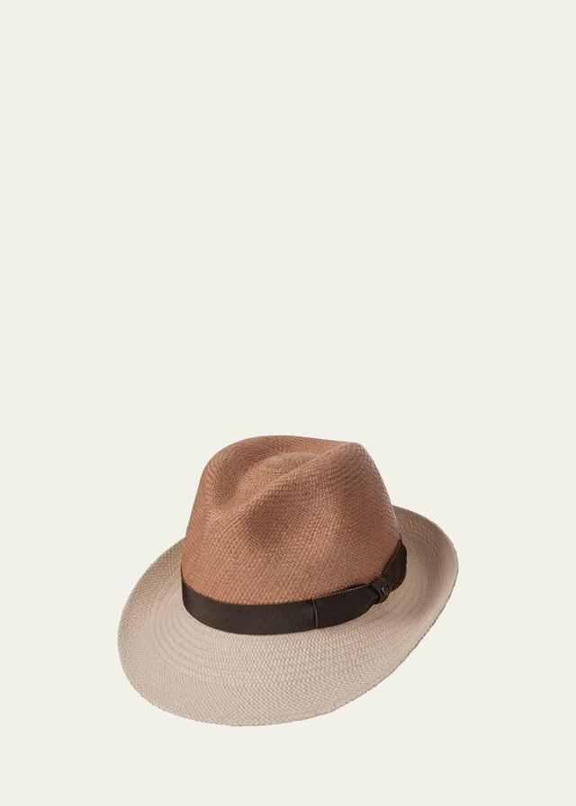 Mens Straw Bicolor Panama Hat Product Image