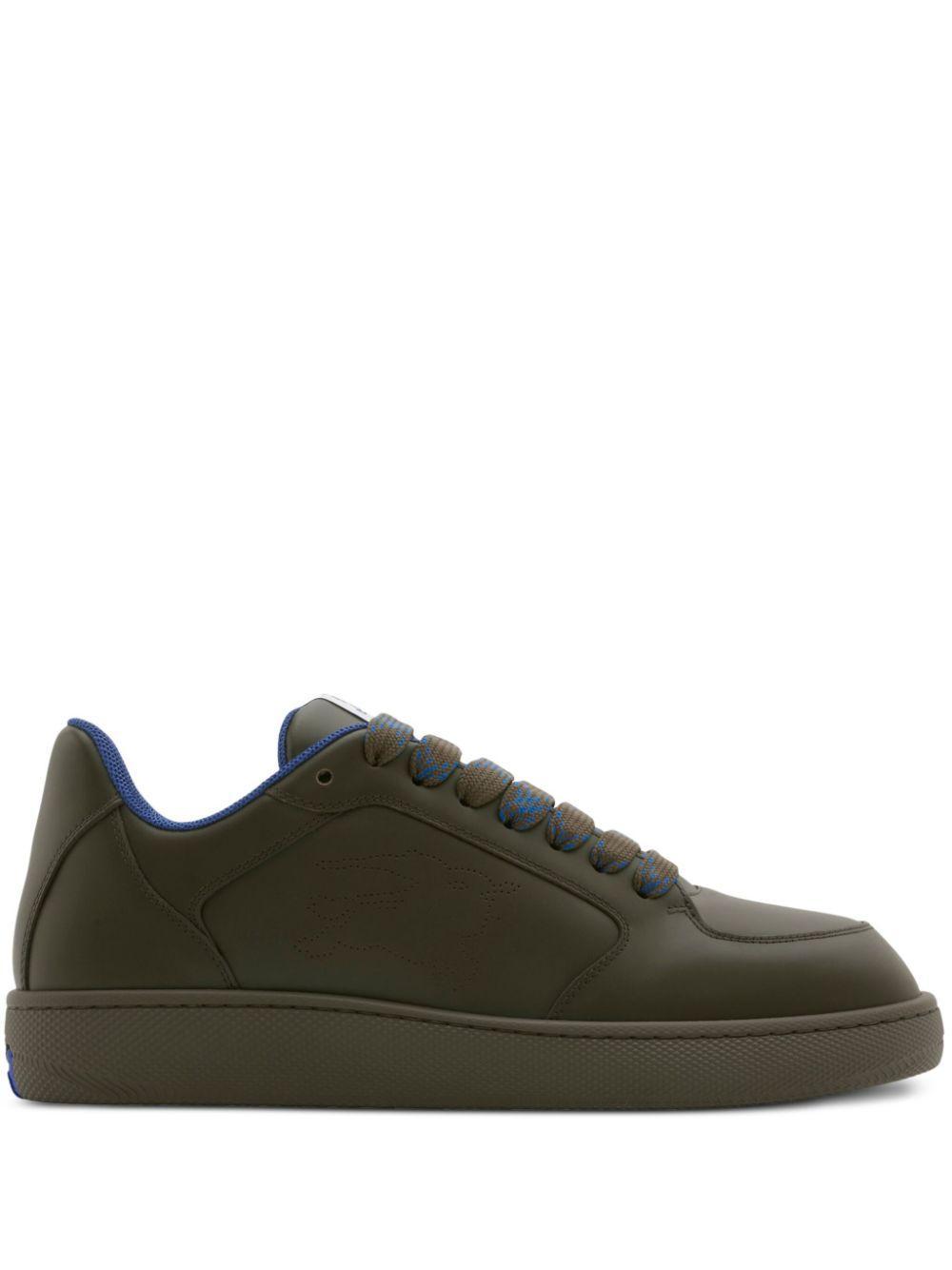 BURBERRY Leather Sneaker In Brown Product Image