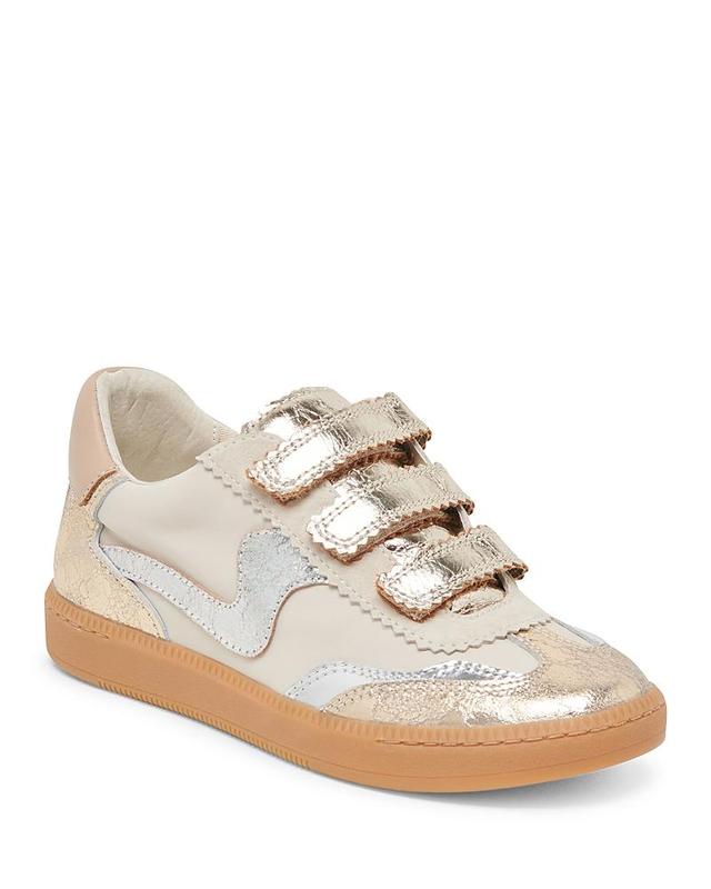 Dolce Vita Notice Velcro (Silver Distressed Leather) Women's Shoes Product Image