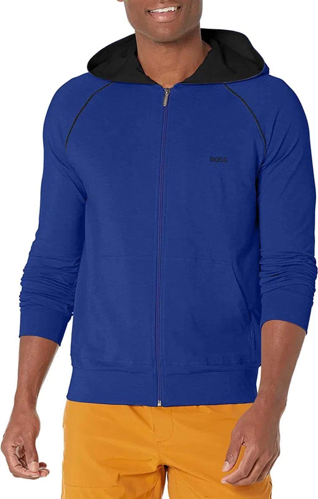 Boss Men's Mix & Match Zip Up Hoodie, Blue Aegean Product Image