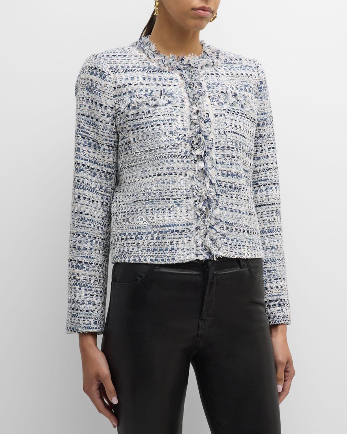 Ricki Fringe & Lace-Trim Tweed Jacket Product Image