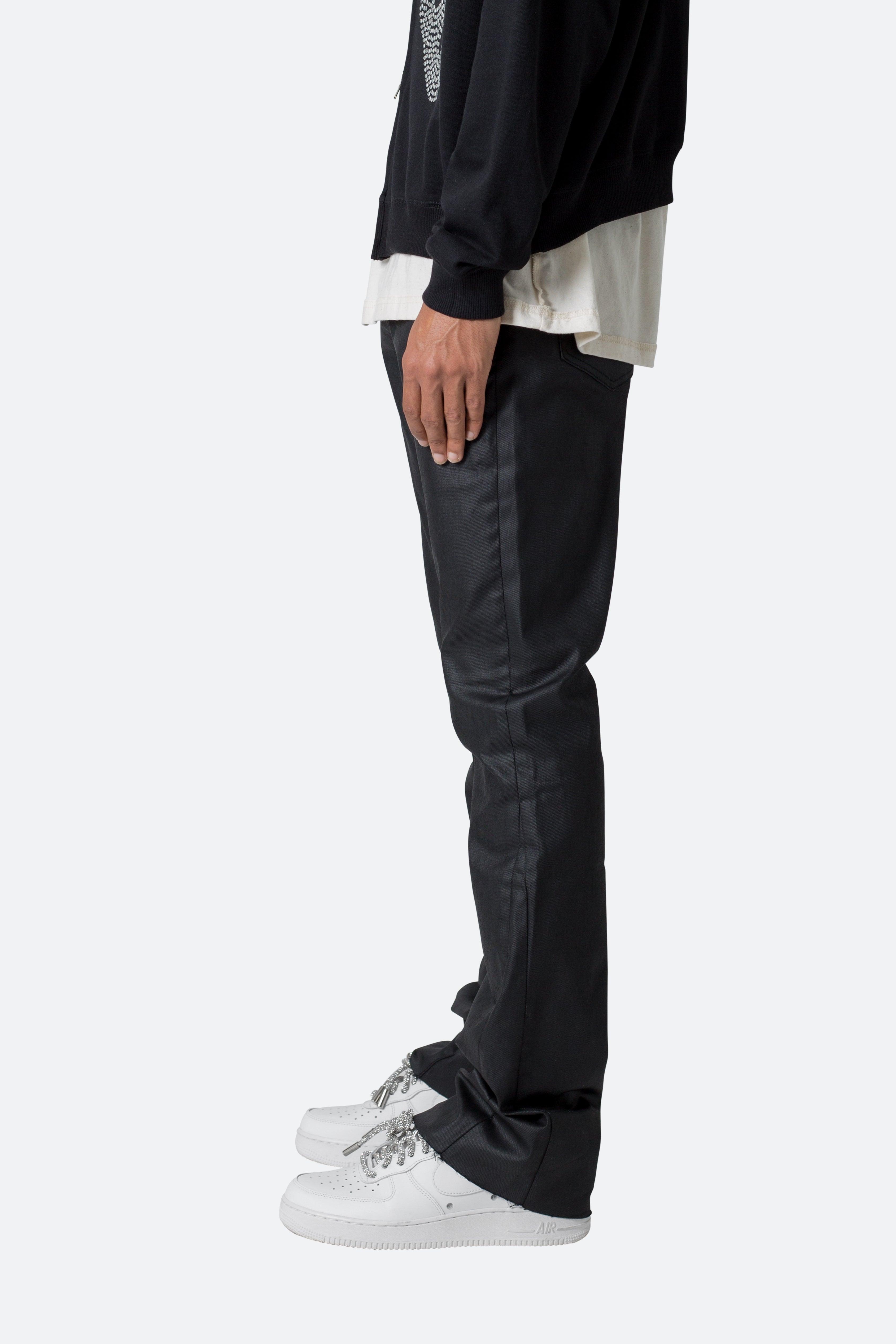 B447 Waxed Flare Denim - Black Male Product Image