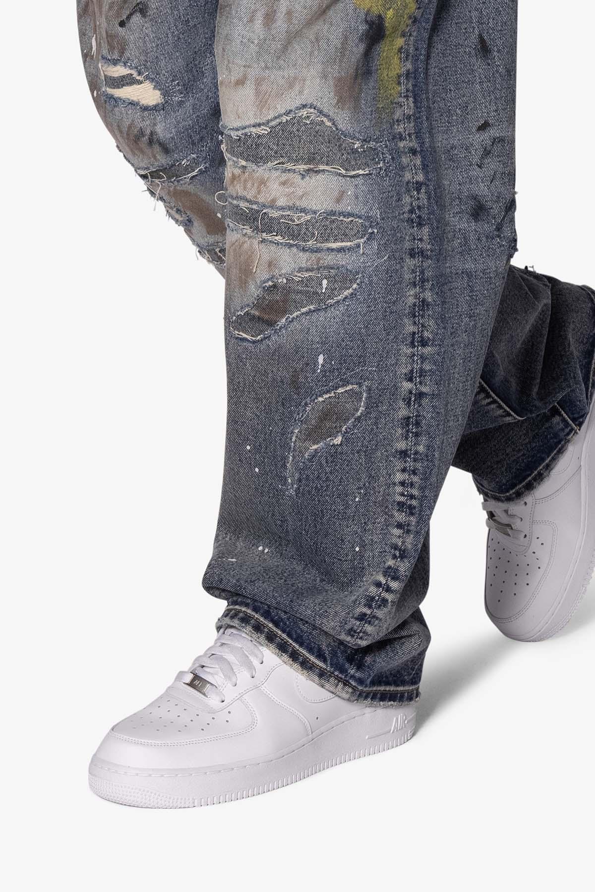 Ultra Baggy Overly Washed Denim - Blue Product Image