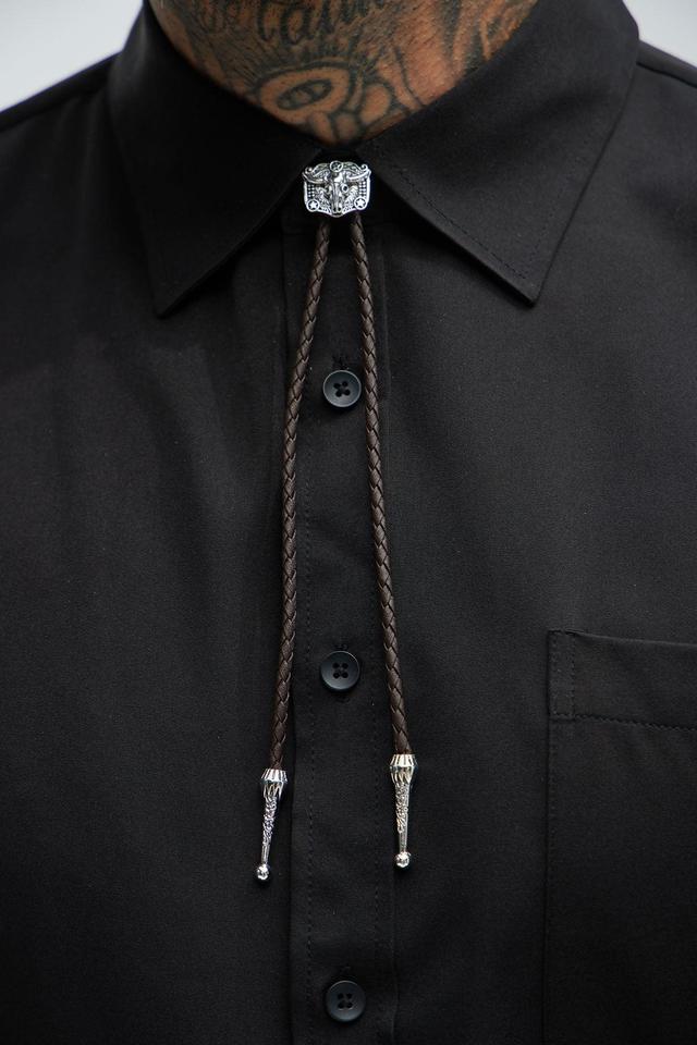 By The Horns Bolo Tie Necklace - Brown Product Image