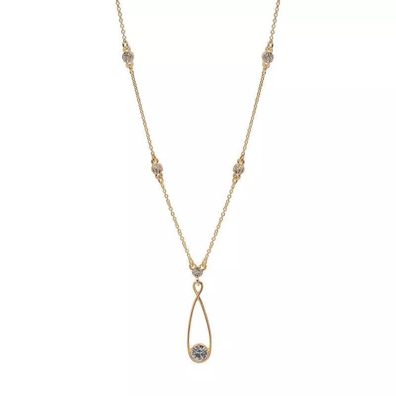 LC Lauren Conrad Gold Tone Long Pendant Necklace, Womens, Clear Product Image