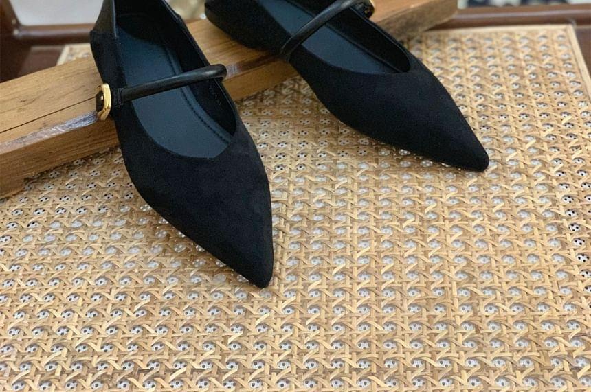 Pointed Toe Panel Mary Jane Flats product image