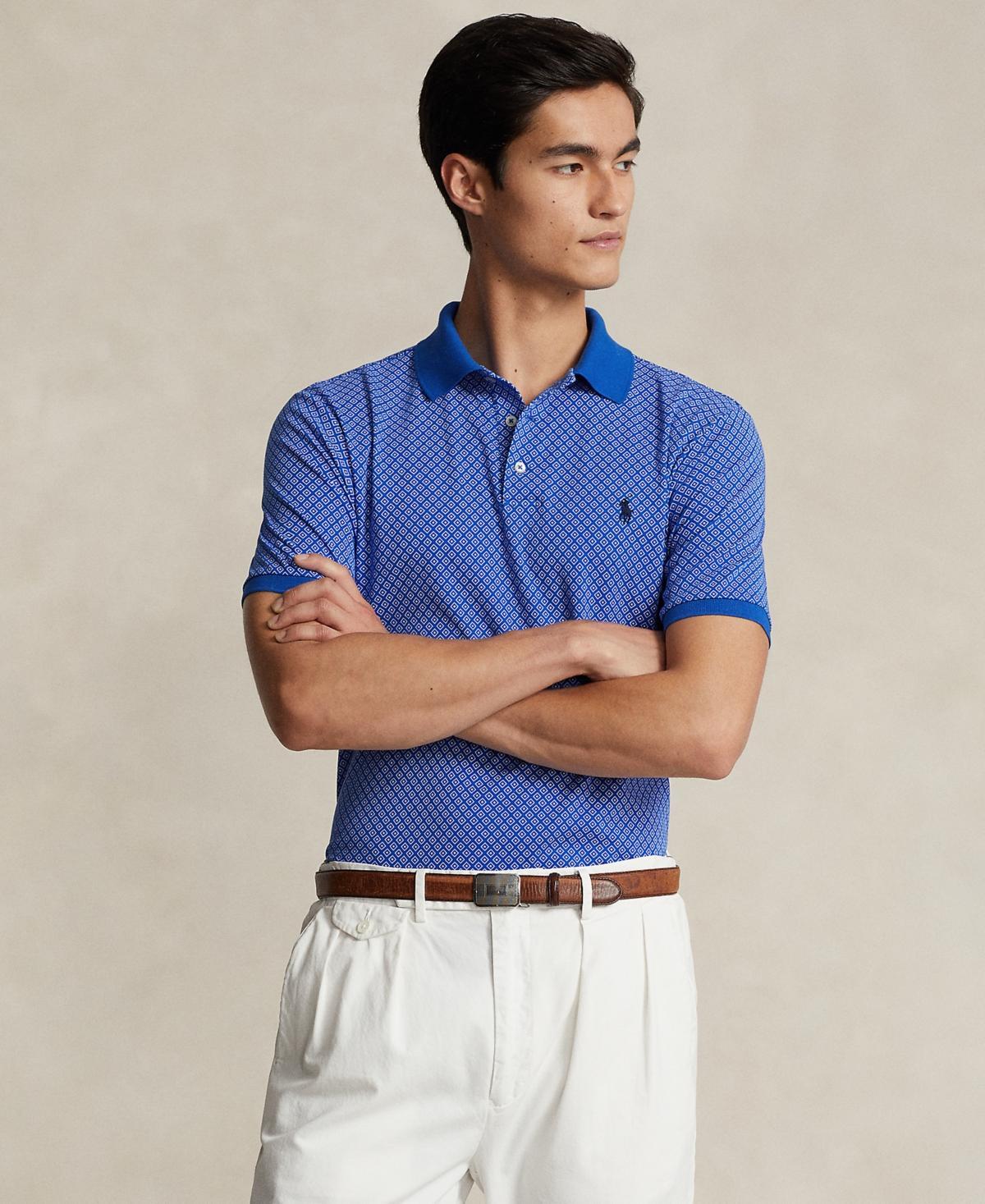 Polo Ralph Lauren Mens Classic-Fit Patterned Soft Cotton Polo Shirt Product Image