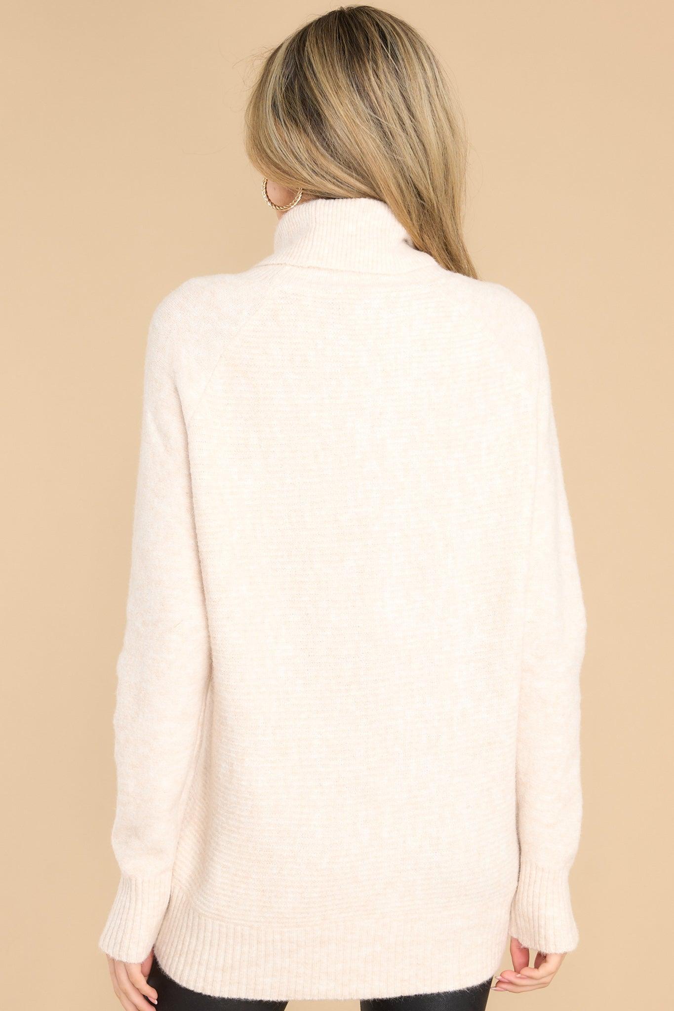 So Unbothered Oatmeal Sweater Beige Product Image