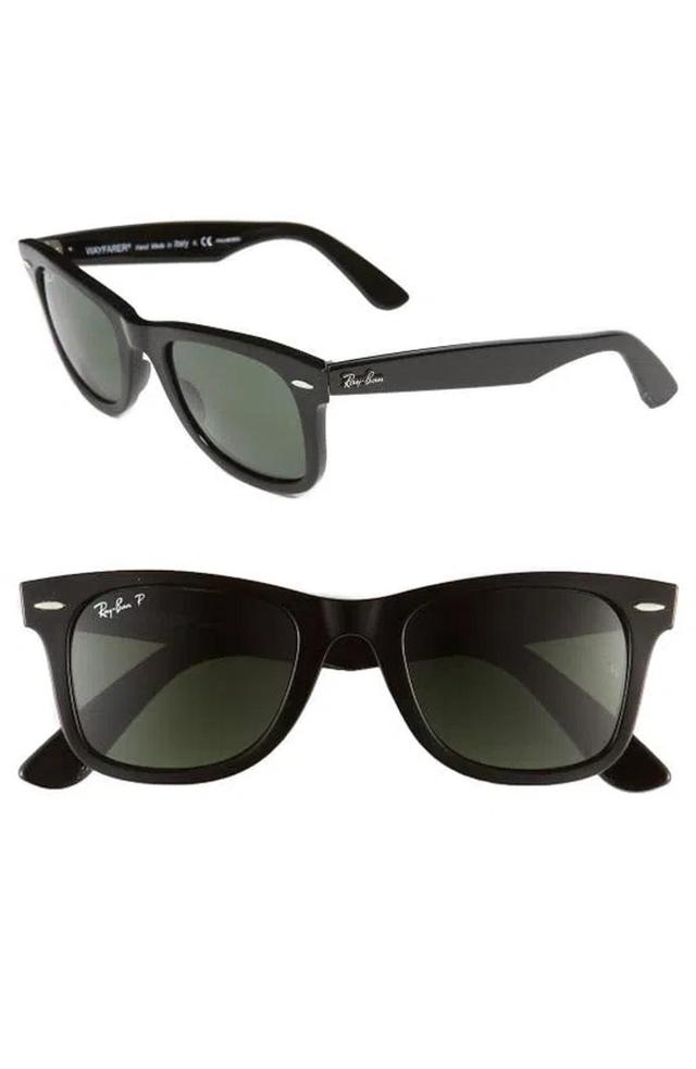 RAY BAN 50mm Classic Wayfarer Polarized Sunglasses In Black Polarized Product Image