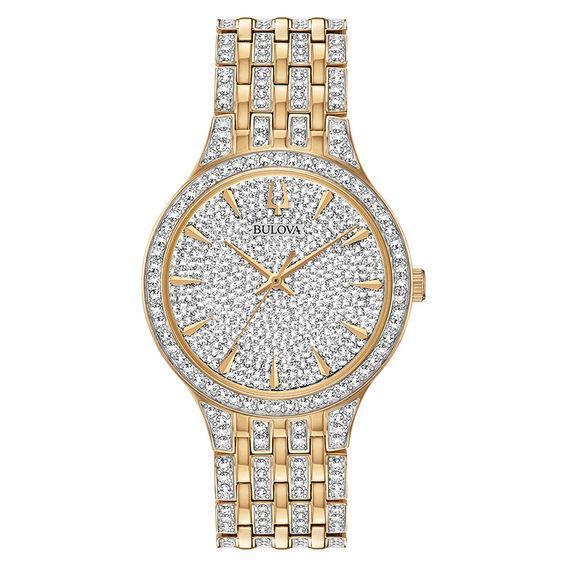 Bulova Mens Phantom Crystal-Accent Two-Tone Stainless Steel Bracelet Watch 40mm Product Image