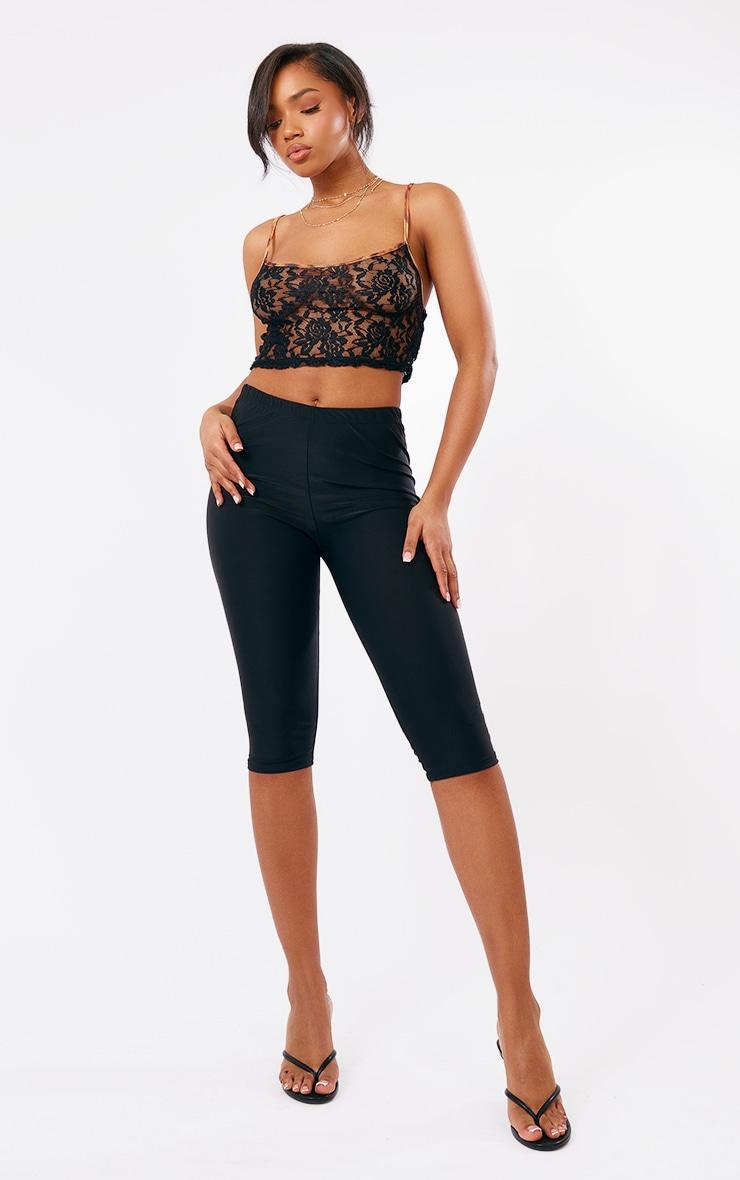 Black Lace Leopard Print Trim Cami Product Image