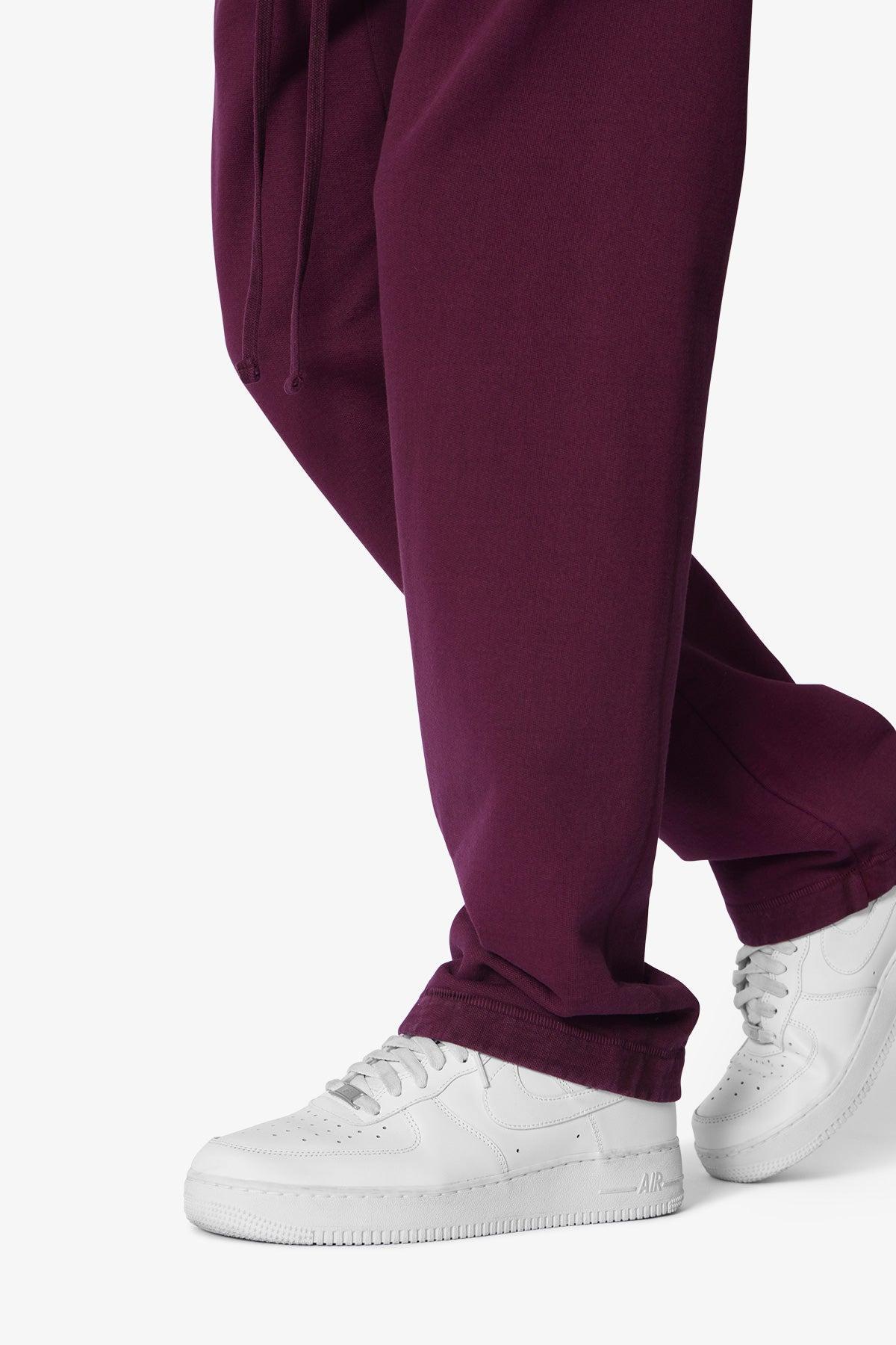 Heavy Relaxed Every Day Sweatpants - Burgundy Product Image