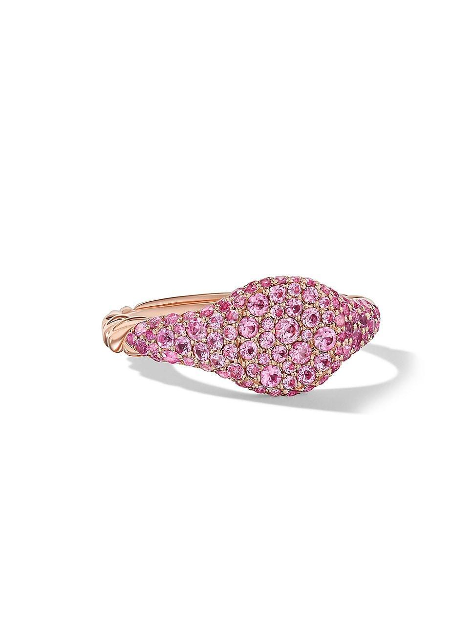 Womens Petite Pav Pinky Ring in 18K Rose Gold Product Image