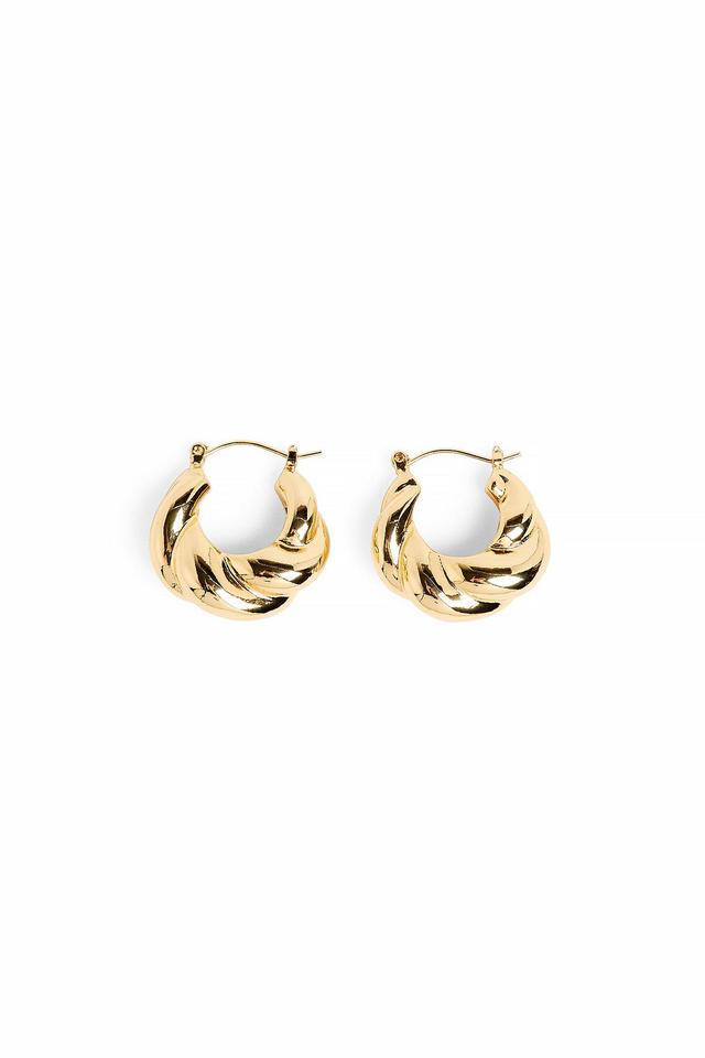 Gold Plated Twisted Chubby Hoops Product Image