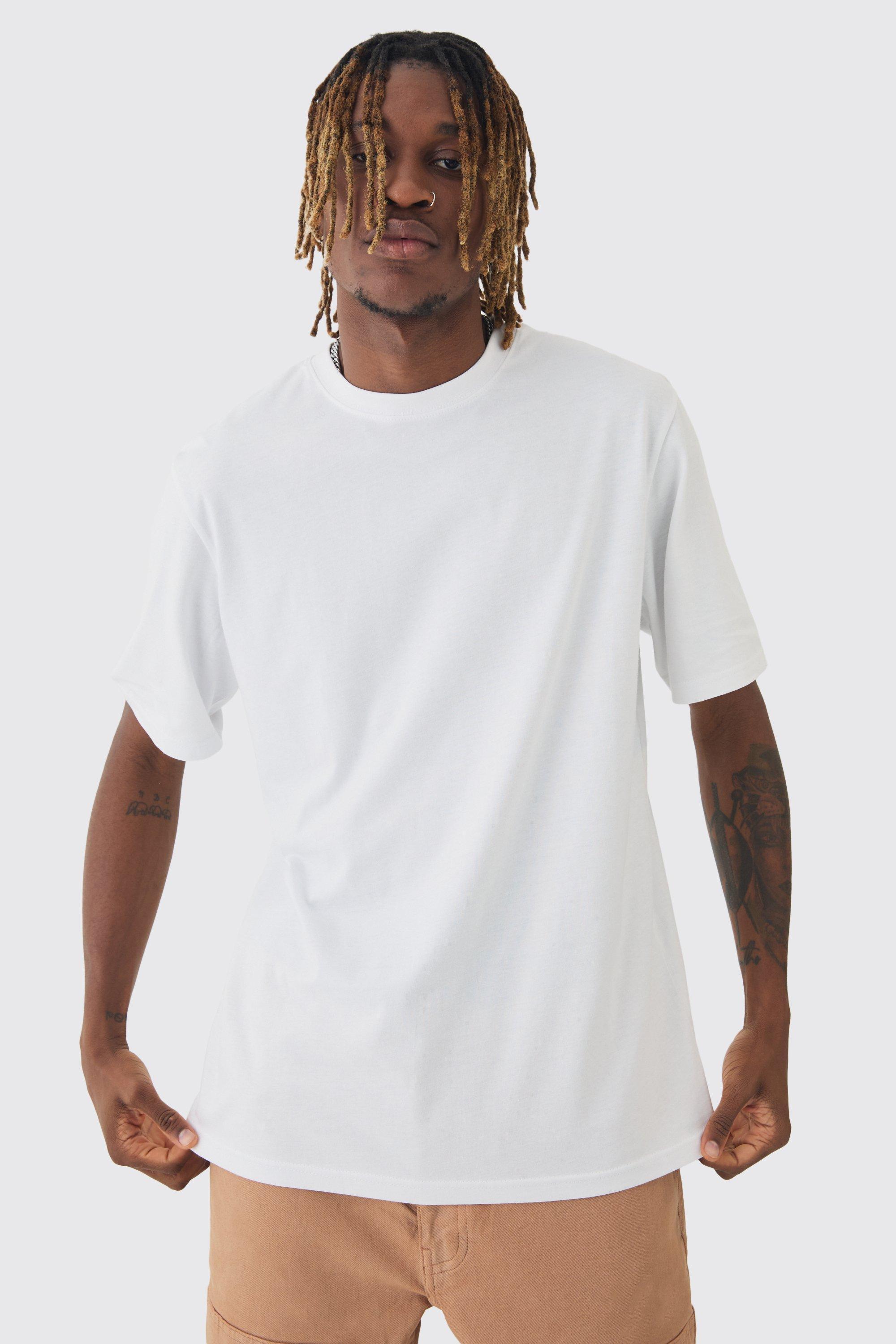 Mens White Tall 2 Pack Basic T-shirt, White Product Image