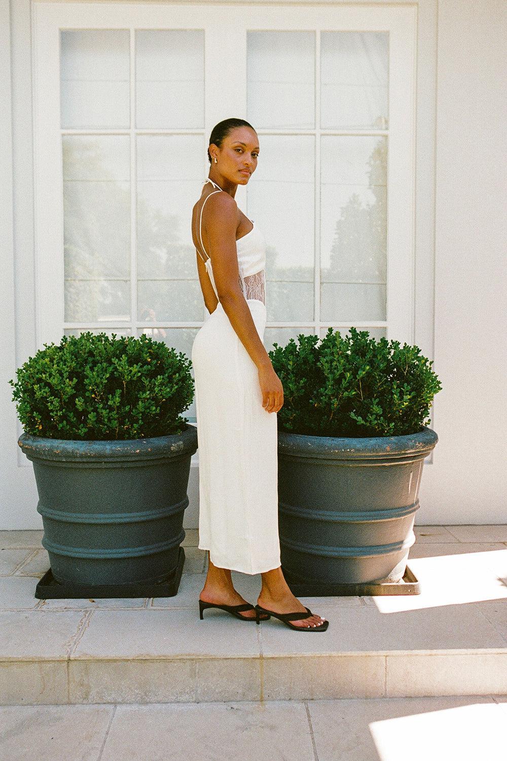 Teyah Midi Dress - White Product Image