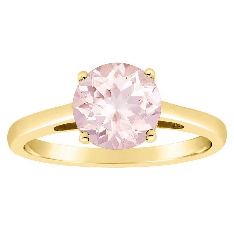 Alyson Layne 14k Gold Round Morganite Solitaire Ring, Womens Product Image