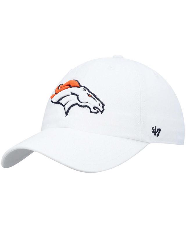 Mens White Denver Broncos Clean Up Adjustable Hat Product Image