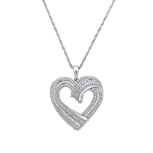 Irena Park 10k White Gold 1/2 Carat T.W. Diamond Open Heart Pendant Necklace, Womens Product Image