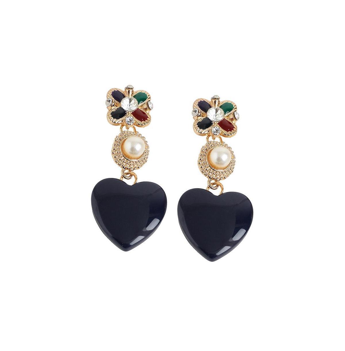 Sohi Womens Royal Heart Drop Earrings Product Image