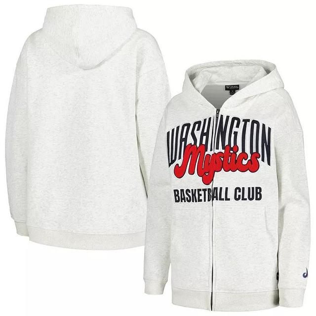 Womens The Wild Collective Heather Gray Washington Mystics Washed Full-Zip Hoodie Product Image