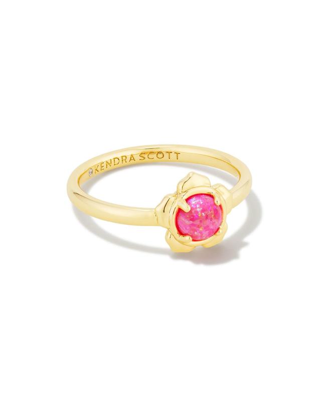 Scott Kendra Scott Susie Gold Band Ring in Hot Pink   Kyocera Opal Product Image