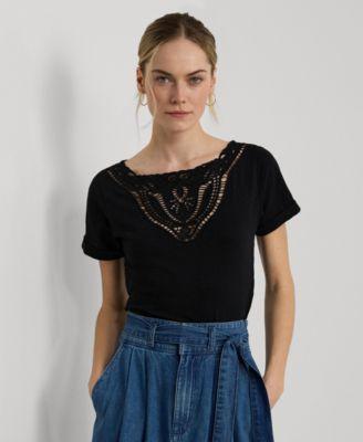 Lauren Ralph Lauren Womens Eyelet Embroidered Tee product image