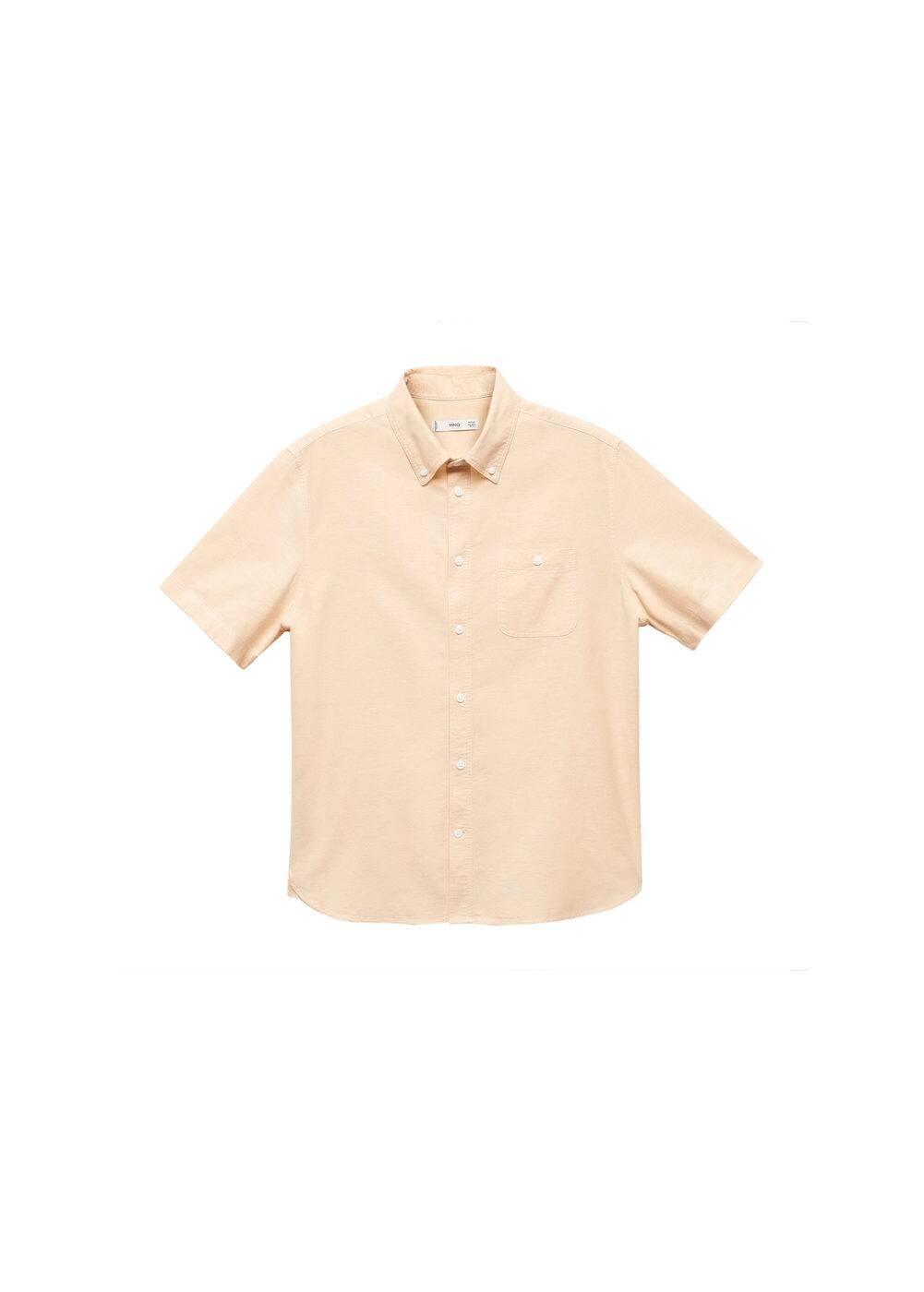 MANGO MAN - Regular-fit 100% cotton shirt pastel yellowMen Product Image