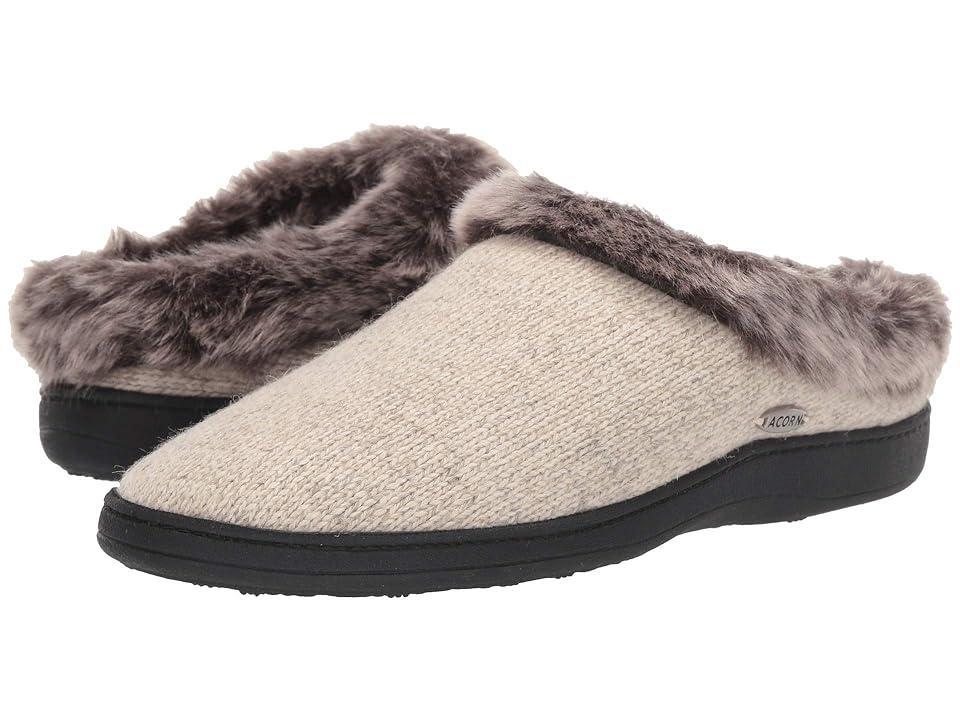 Acorn Chinchilla Clog Ragg (Dark Charcoal Heather) Women's Slippers Product Image