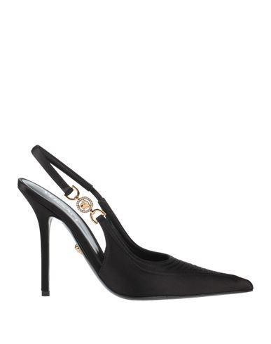 VERSACE Woman Pumps Black Size 8 Technical Fibers Product Image