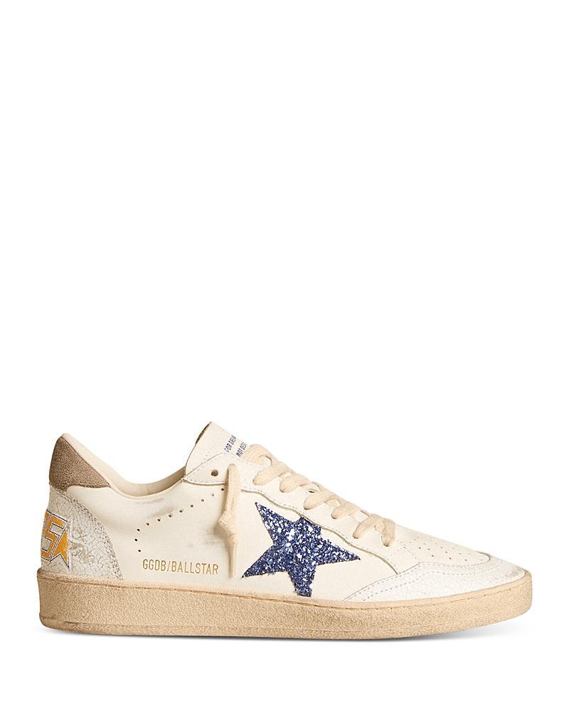 Golden Goose Womens Ballstar Crack Almond Toe Glitter Star Sneakers Product Image