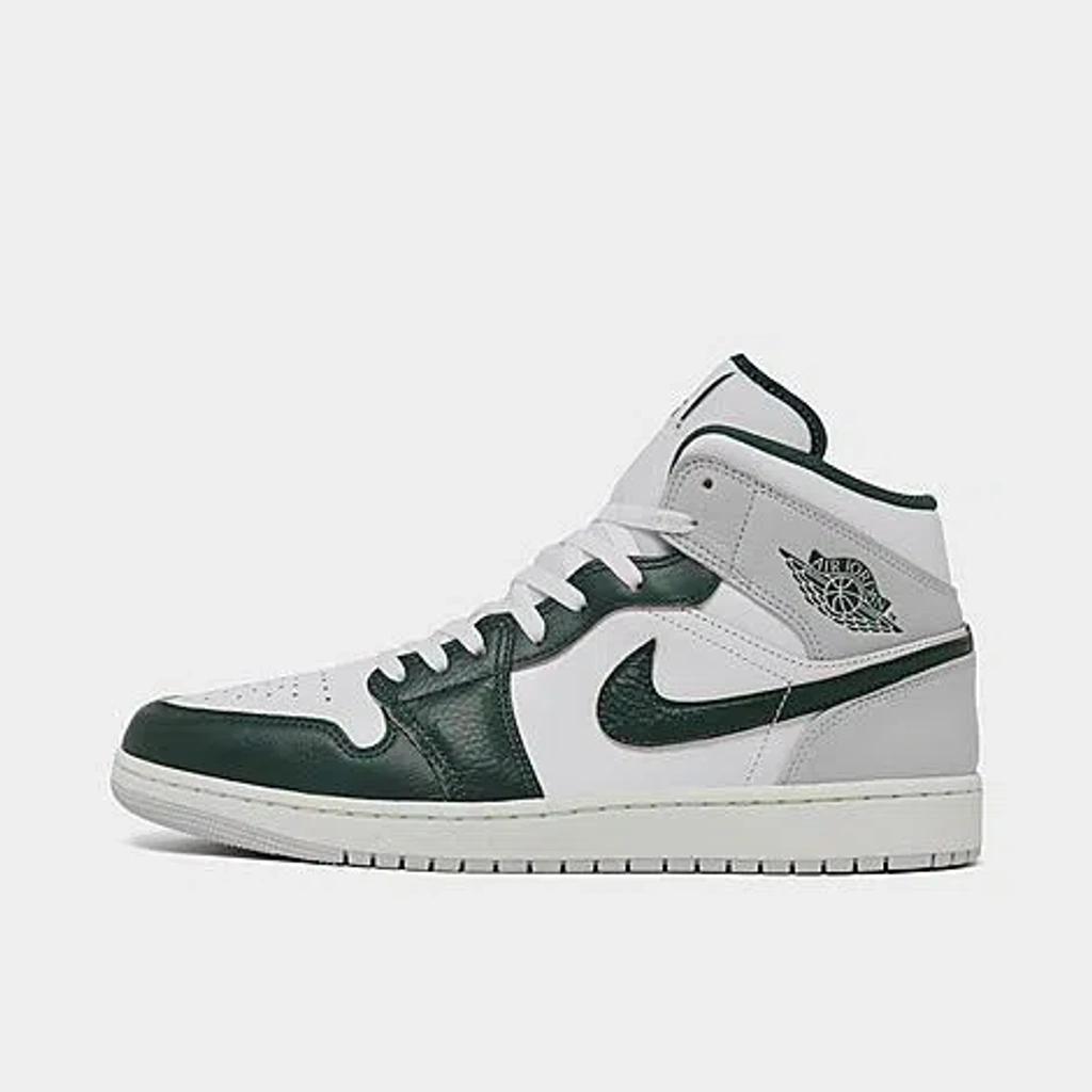 NIKE Jordan Air Retro 1 Mid Se Suede Casual Shoes In White/sail/neutral Grey/oxidized Green Product Image