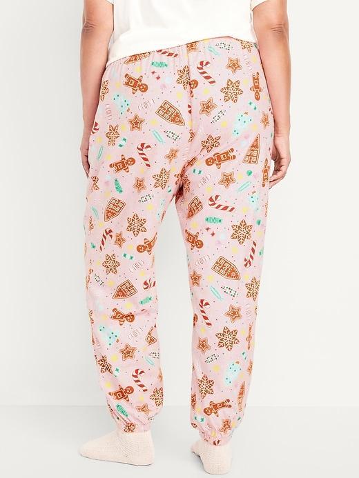 High-Waisted Flannel Pajama Joggers Product Image