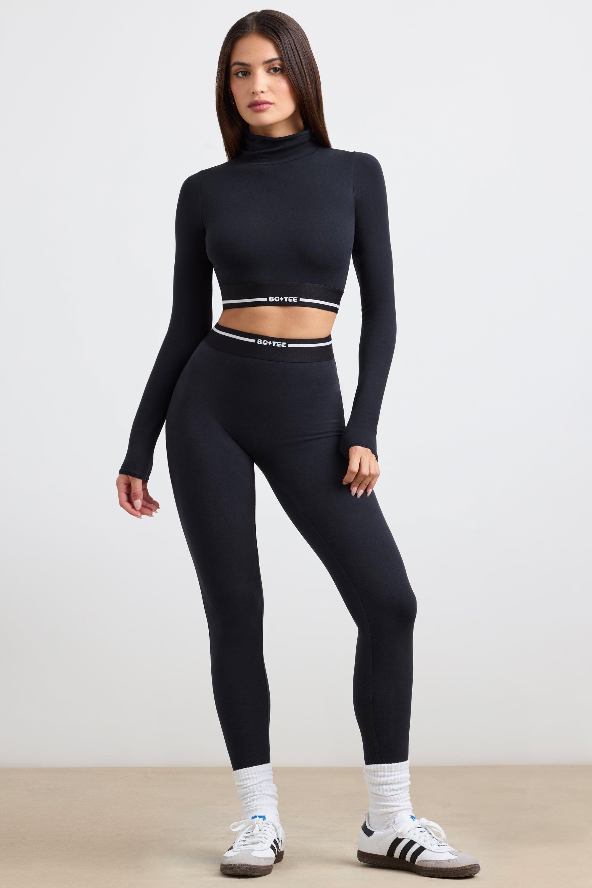 Petite High-Waist Leggings in Black Product Image