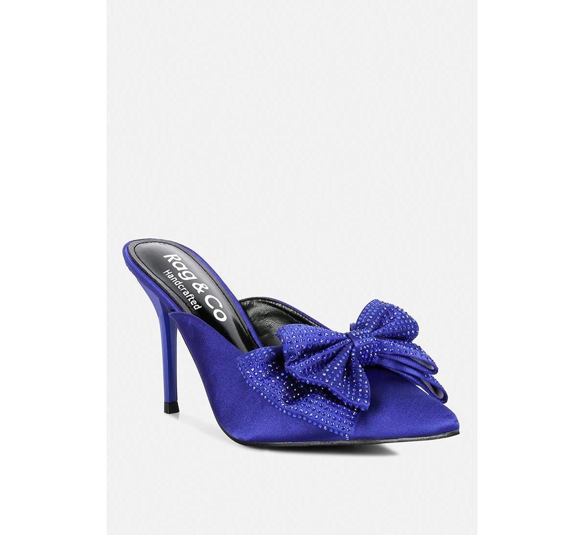 Rag & Co Elisda Womens Embellished Bow High Heel Mules Product Image