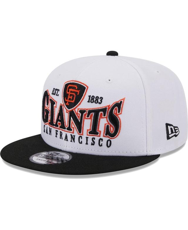 Mens New Era White and Black San Francisco Giants Crest 9FIFTY Snapback Hat - White Product Image