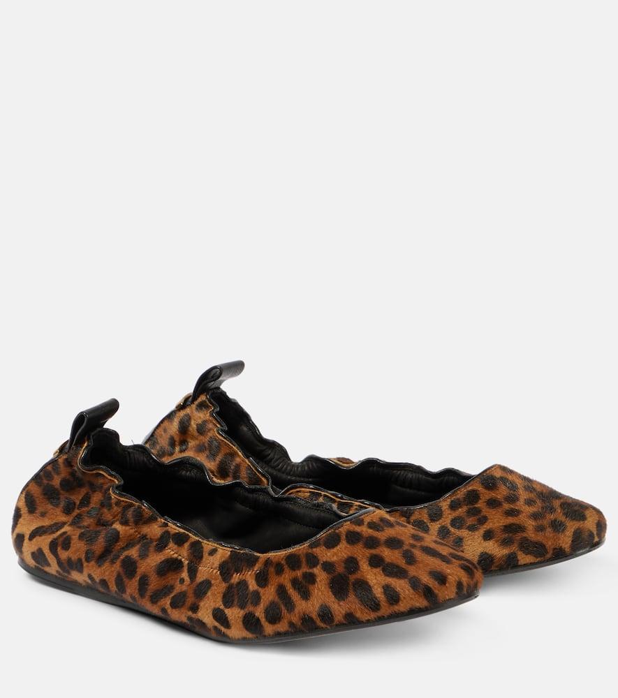 ISABEL MARANT Belna Calf Hair Ballet Flats In Brown Product Image