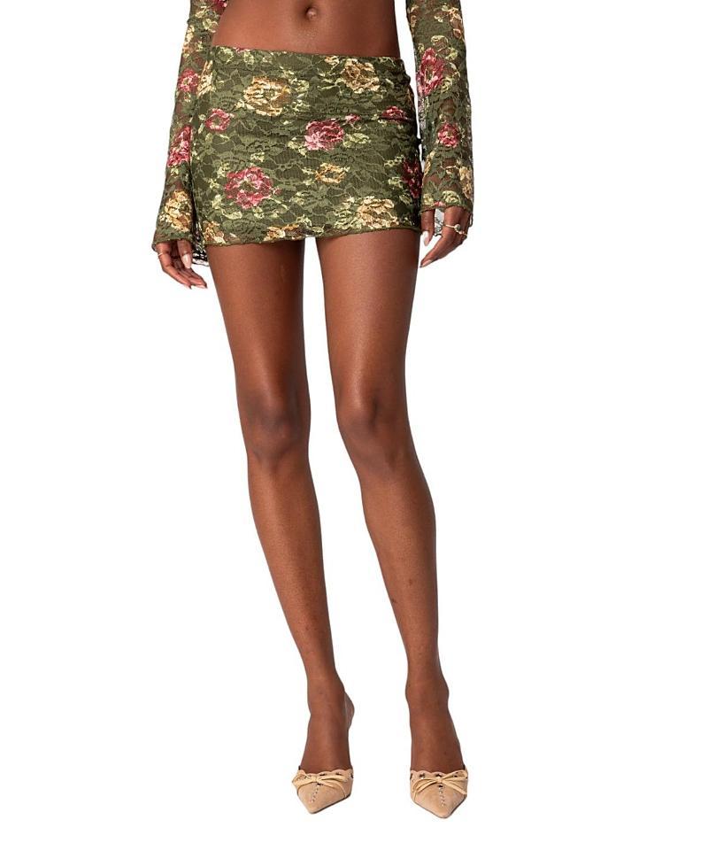 EDIKTED Orchard Floral Lace Miniskirt Product Image