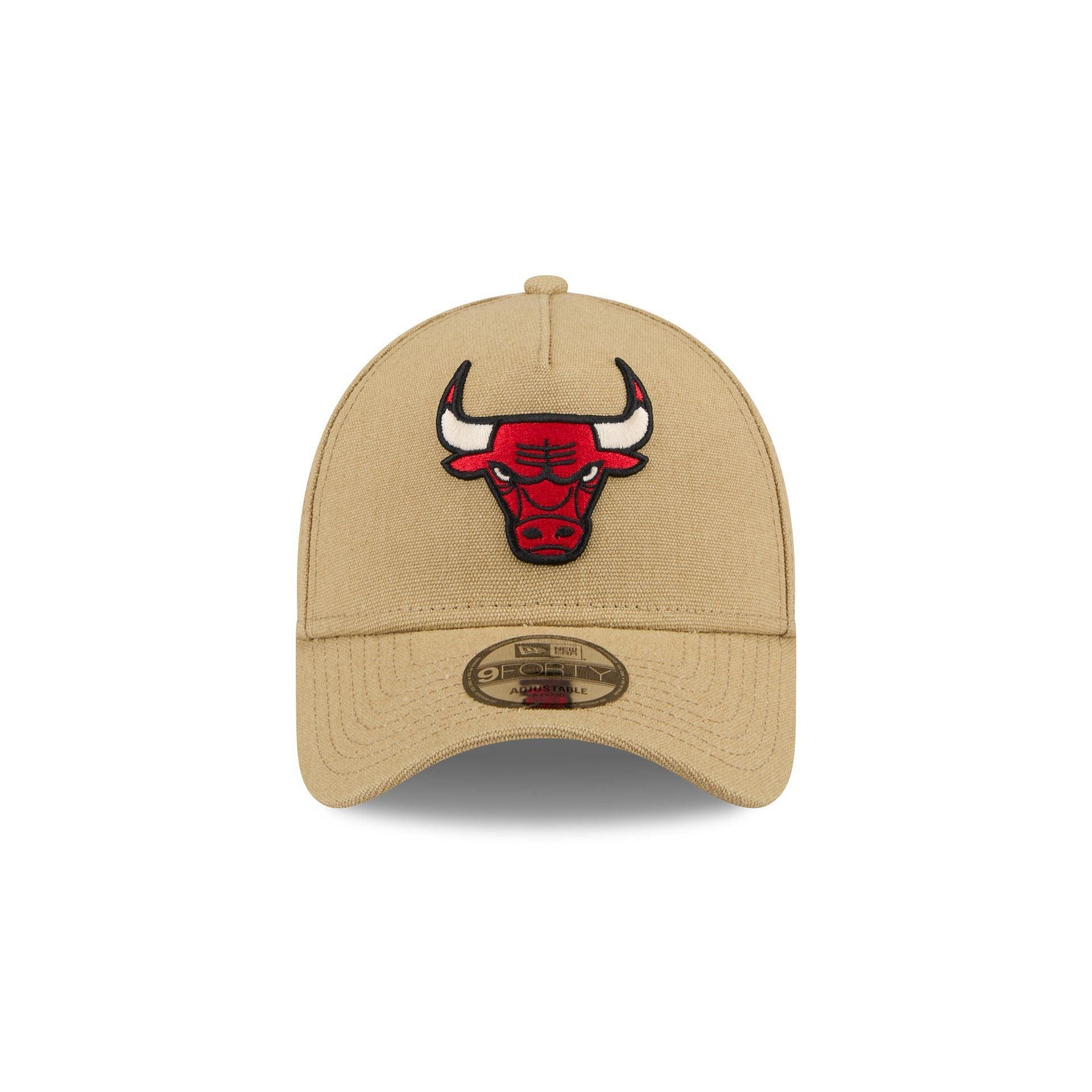 Chicago Bulls Logo Essentials Khaki 9FORTY A-Frame Snapback Hat Male Product Image