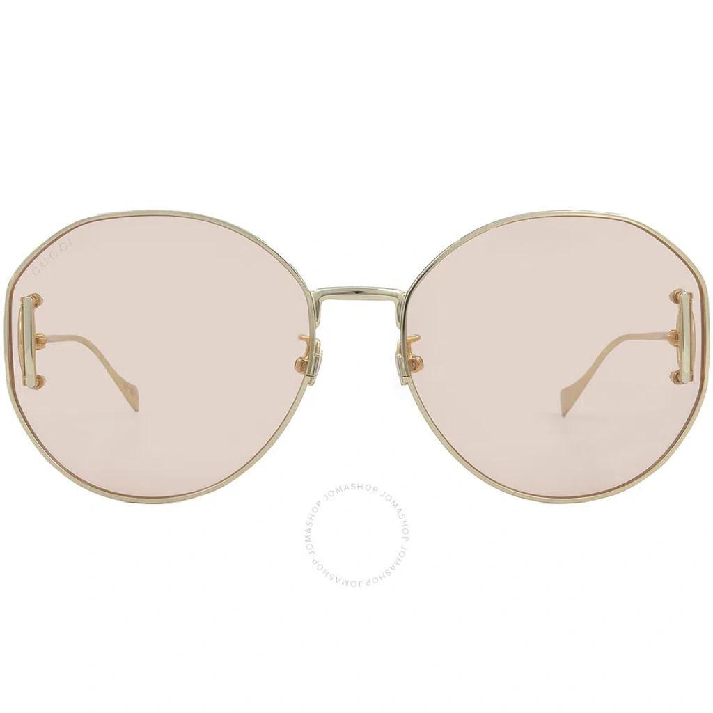 Pink Round Ladies Sunglasses Gg1206sa 004 63 In Gold / Ink / Pink Product Image