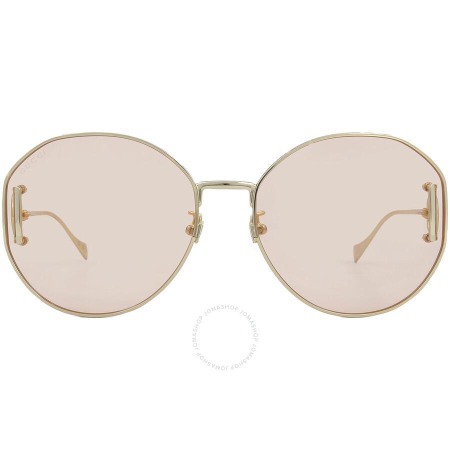 Pink Round Ladies Sunglasses Gg1206sa 004 63 In Gold / Ink / Pink Product Image