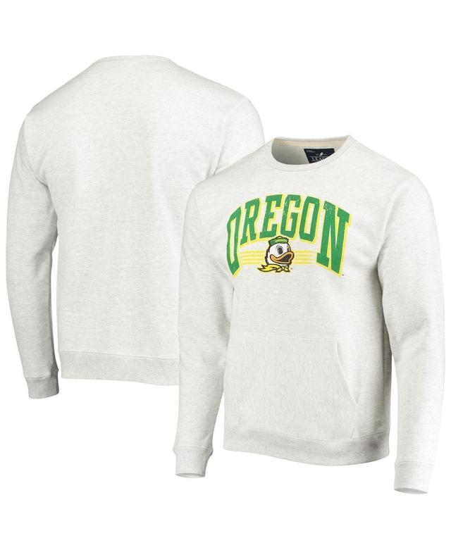 Mens League Collegiate Wear Heathered Gray Oregon Ducks Upperclassman Pocket Pullover Sweatshirt Product Image