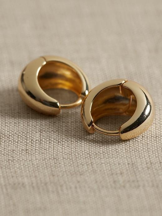 14K Gold Plated Huggie Earring Product Image