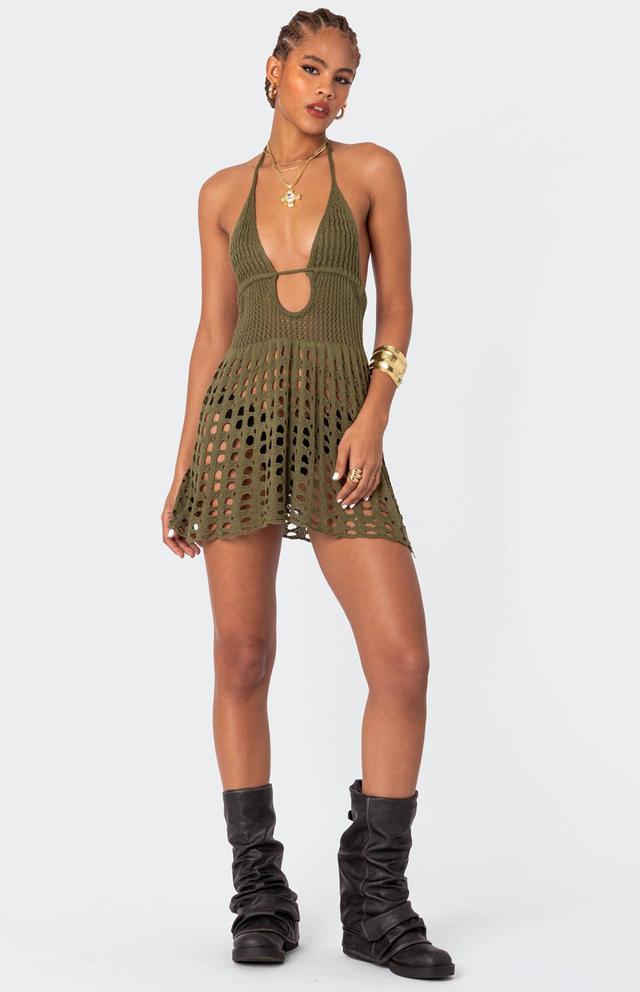 Edikted Women's Austin Open Back Crochet Mini Dress Product Image