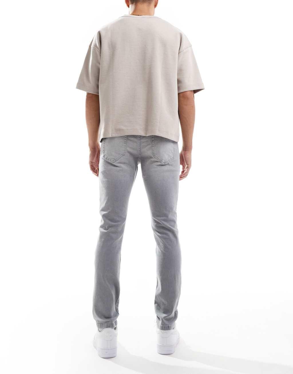 ONLY & SONS Loom slim fit jeans in washed gray Product Image