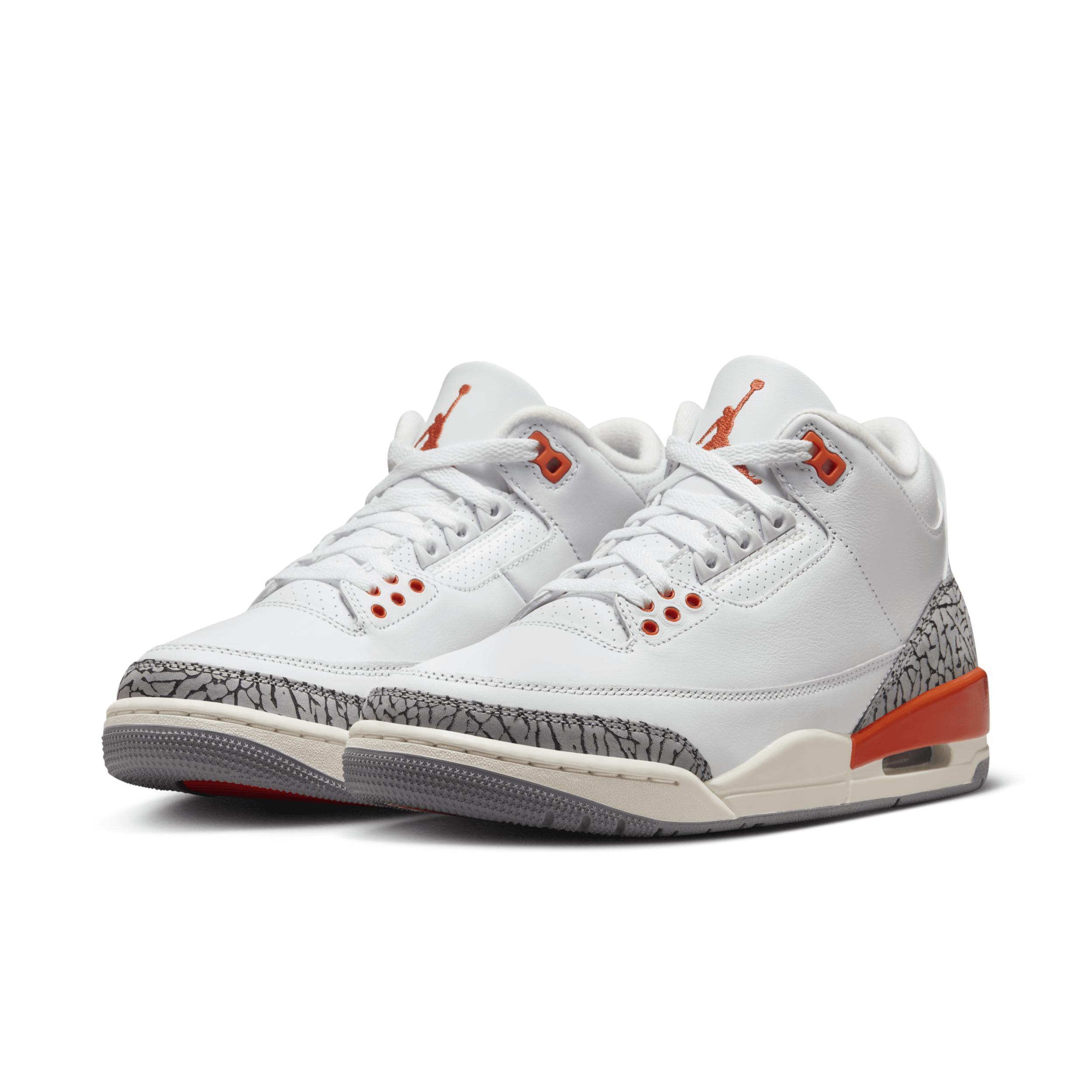 Jordan Womens Retro 3 - Shoes White/Cosmic Clay Product Image