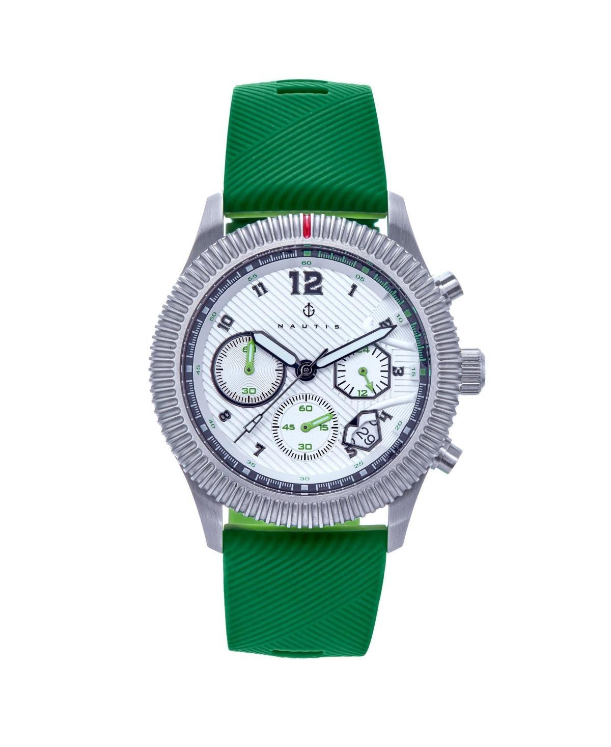 Nautis Men Meridian Rubber Watch - Green, 42mm - Green Product Image