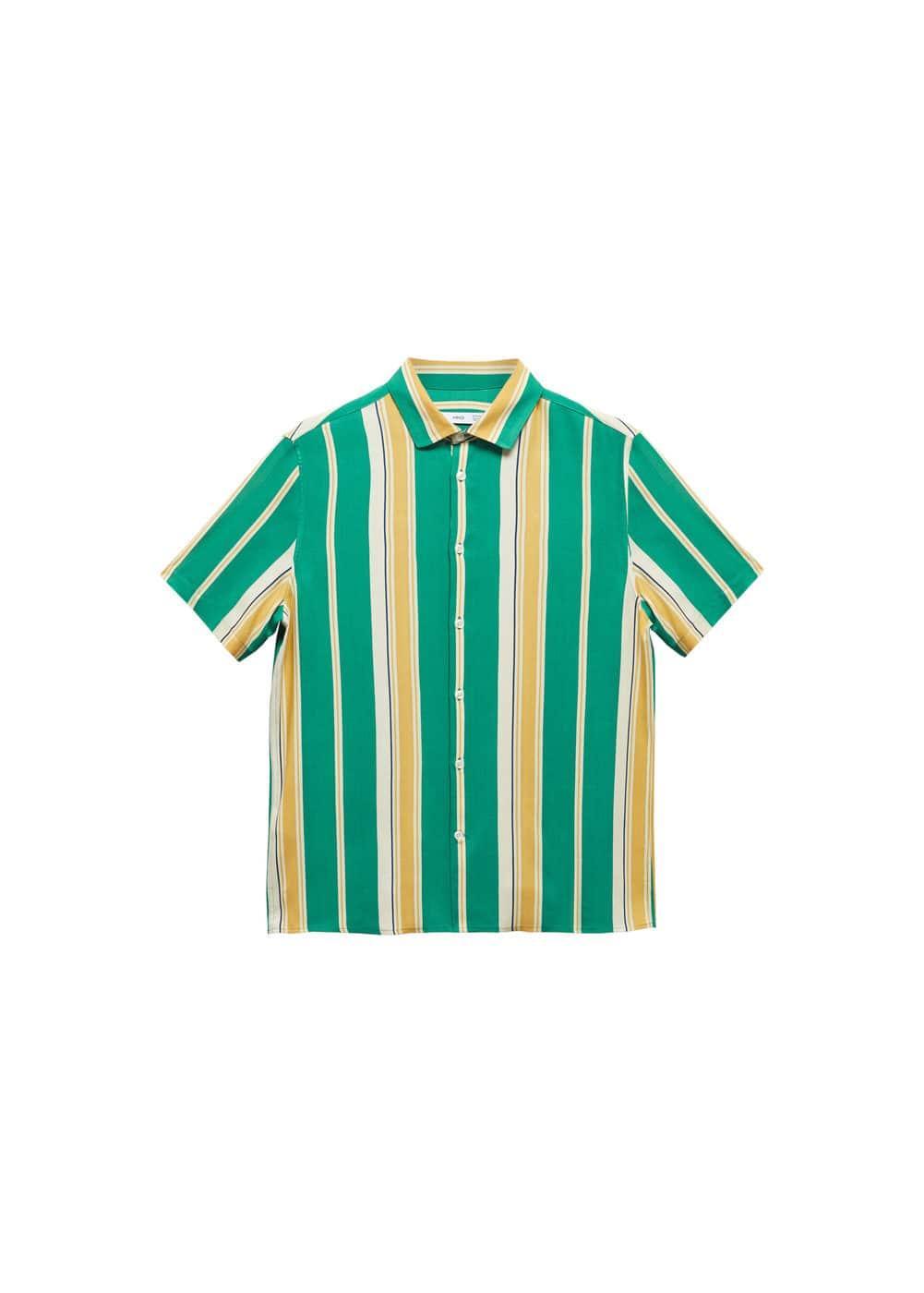 MANGO MAN - Short sleeve striped shirt greenMen Product Image