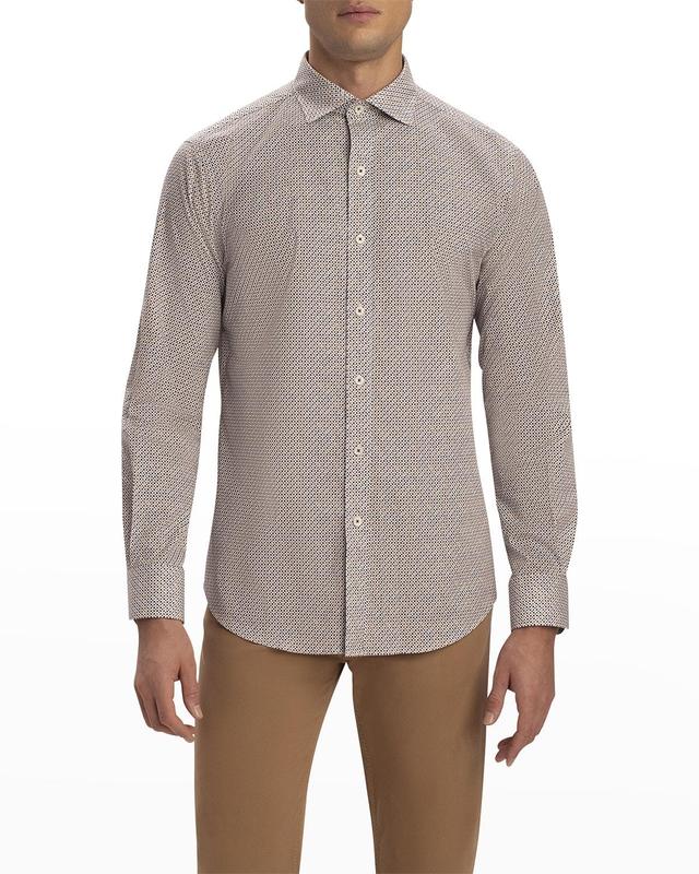 Mens Shaped Mini-Geometric Sport Shirt Product Image